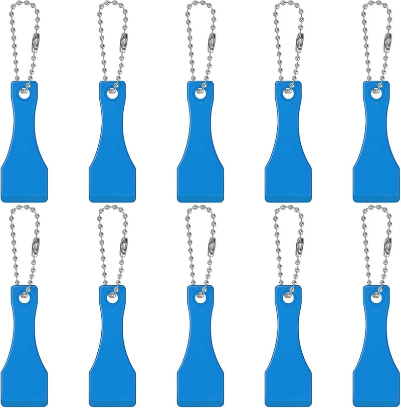 salbsever 10 Pcs Lottery Ticket Scratcher Tool Plastic Scraper Tool Keychain Lotto Scratcher Keyring Scoop Shape Lotto Scratcher Keyring Scraper for Label Sticker Remover Tool Blue - Image 1